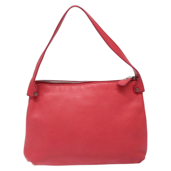 Salvatore Ferragamo Gancini Shoulder Bag Leather Pink Silver Auth MX210