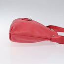 Salvatore Ferragamo Gancini Shoulder Bag Leather Pink Silver Auth MX210-3