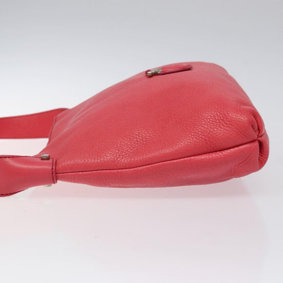 Salvatore Ferragamo Gancini Shoulder Bag Leather Pink Silver Auth MX210