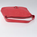 Salvatore Ferragamo Gancini Shoulder Bag Leather Pink Silver Auth MX210-7