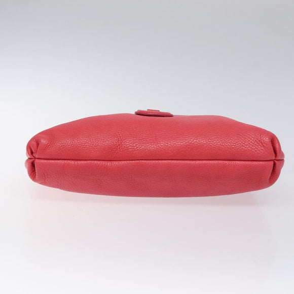 Salvatore Ferragamo Gancini Shoulder Bag Leather Pink Silver Auth MX210