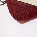 CHANEL Matelasse Chain Shoulder Bag Vinyl Red CC Auth MX212-16