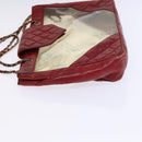 CHANEL Matelasse Chain Shoulder Bag Vinyl Red CC Auth MX212-4