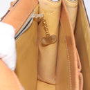 CELINE Macadam Canvas Shoulder Bag PVC Leather Brown Gold Auth MX221-18