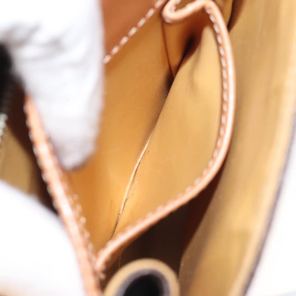 CELINE Macadam Canvas Shoulder Bag PVC Leather Brown Gold Auth MX221