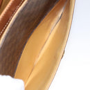 CELINE Macadam Canvas Shoulder Bag PVC Leather Brown Gold Auth MX221-23