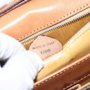 CELINE Macadam Canvas Shoulder Bag PVC Leather Brown Gold Auth MX221-24