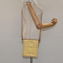 CELINE Macadam Canvas Shoulder Bag PVC Leather Brown Gold Auth MX221-26