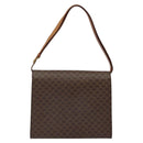CELINE Macadam Canvas Shoulder Bag PVC Leather Brown Gold Auth MX221-2