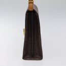 CELINE Macadam Canvas Shoulder Bag PVC Leather Brown Gold Auth MX221-3
