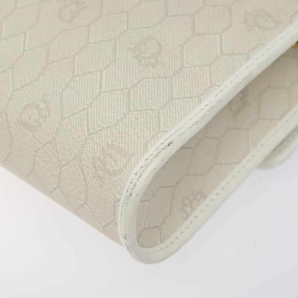 Christian Dior Honeycomb Canvas Shoulder Bag PVC White Auth MX224