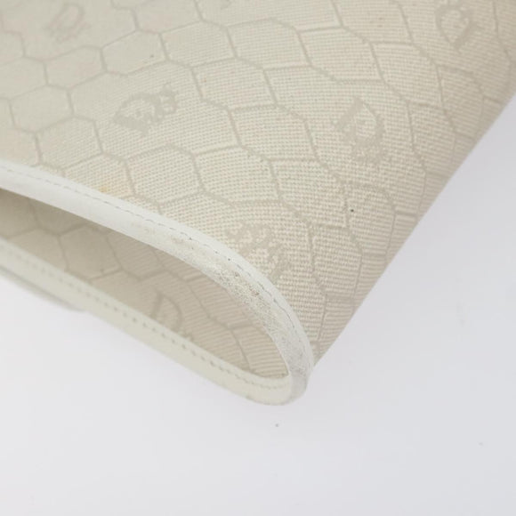Christian Dior Honeycomb Canvas Shoulder Bag PVC White Auth MX224
