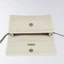 Christian Dior Honeycomb Canvas Shoulder Bag PVC White Auth MX224-10