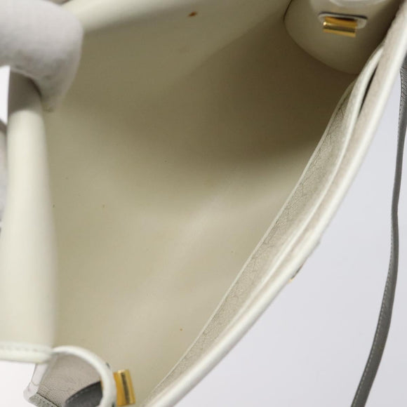 Christian Dior Honeycomb Canvas Shoulder Bag PVC White Auth MX224