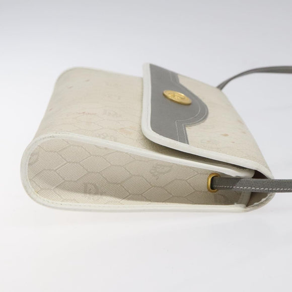 Christian Dior Honeycomb Canvas Shoulder Bag PVC White Auth MX224