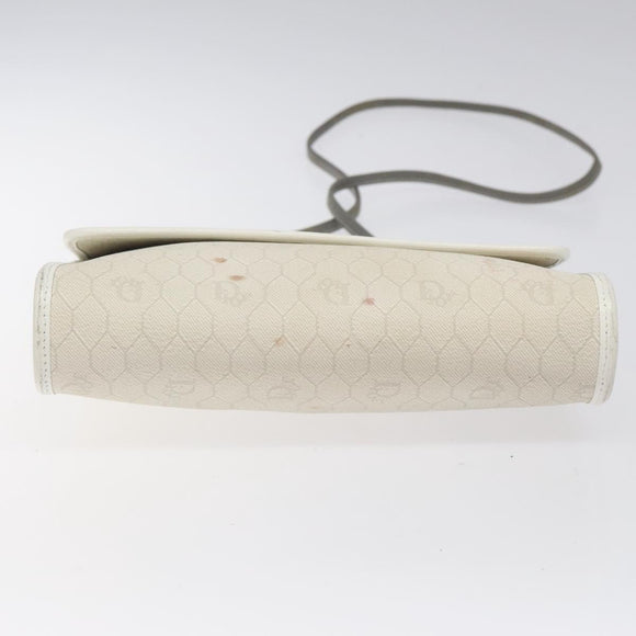 Christian Dior Honeycomb Canvas Shoulder Bag PVC White Auth MX224