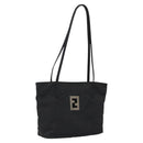 FENDI Zucca Canvas Shoulder Bag Black Auth MX235-1