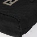 FENDI Zucca Canvas Shoulder Bag Black Auth MX235-9