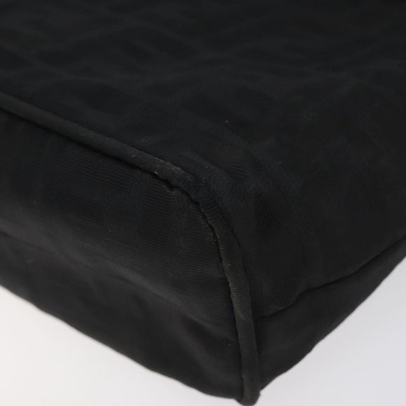 FENDI Zucca Canvas Shoulder Bag Black Auth MX235