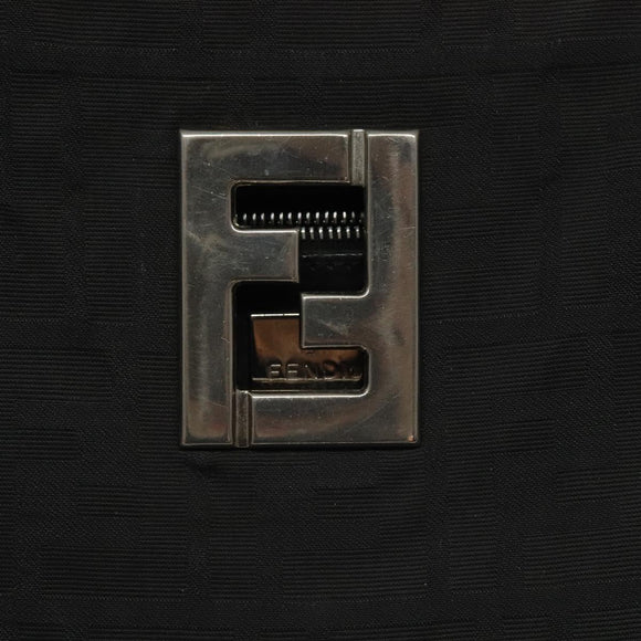 FENDI Zucca Canvas Shoulder Bag Black Auth MX235