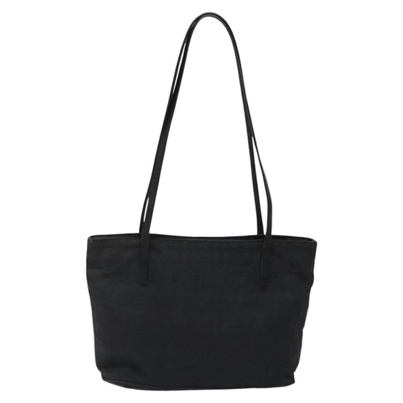 FENDI Zucca Canvas Shoulder Bag Black Auth MX235