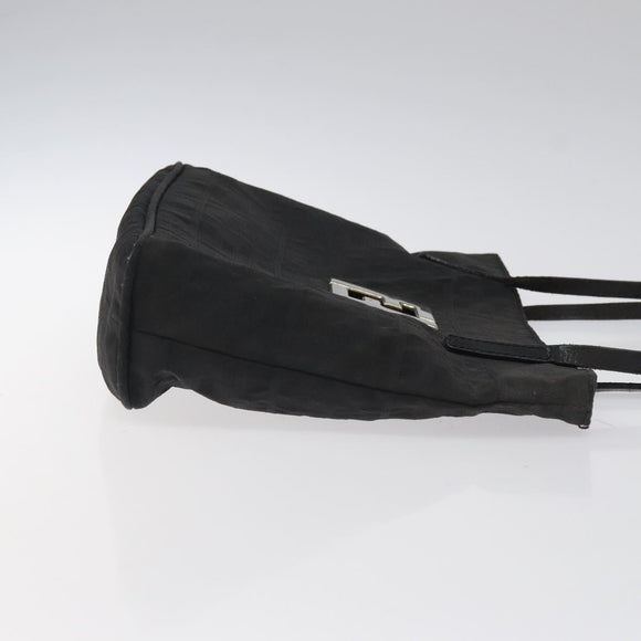 FENDI Zucca Canvas Shoulder Bag Black Auth MX235