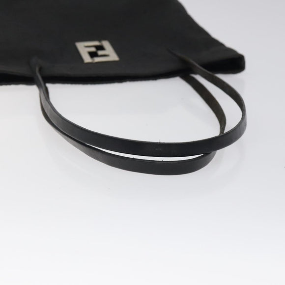 FENDI Zucca Canvas Shoulder Bag Black Auth MX235