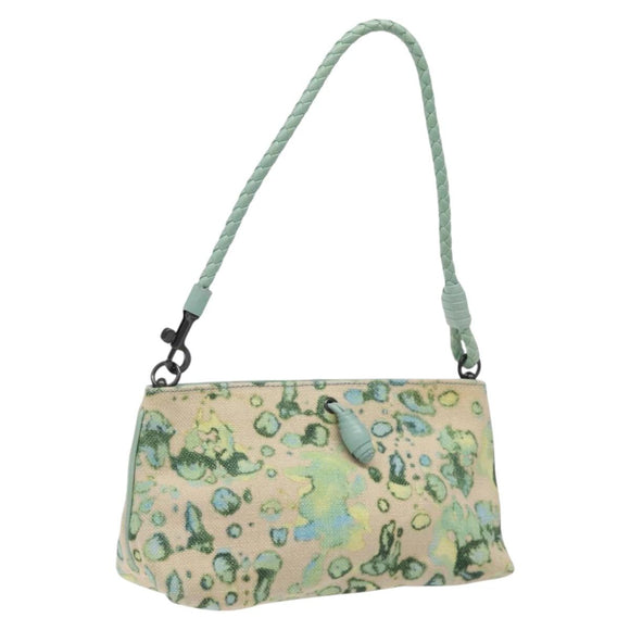 BOTTEGA VENETA Shoulder Bag Canvas Outlet Peppermint Auth MX236