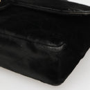 CHANEL Matelasse Hand Bag Velor Black Gold CC Auth MX239-9