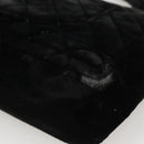 CHANEL Matelasse Hand Bag Velor Black Gold CC Auth MX239-15