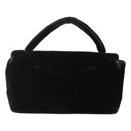 CHANEL Matelasse Hand Bag Velor Black Gold CC Auth MX239 - 0