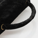 CHANEL Matelasse Hand Bag Velor Black Gold CC Auth MX239-7
