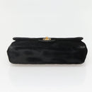 CHANEL Matelasse Hand Bag Velor Black Gold CC Auth MX239-5