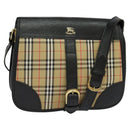 Burberrys Nova Check Shoulder Bag Canvas Beige Gold Auth MX256-1