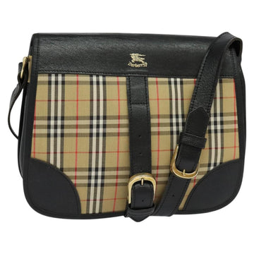 Burberrys Nova Check Shoulder Bag Canvas Beige Gold Auth MX256