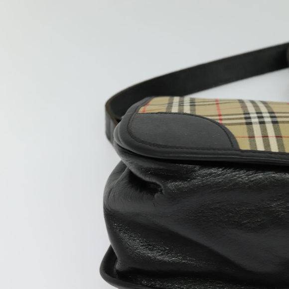 Burberrys Nova Check Shoulder Bag Canvas Beige Gold Auth MX256