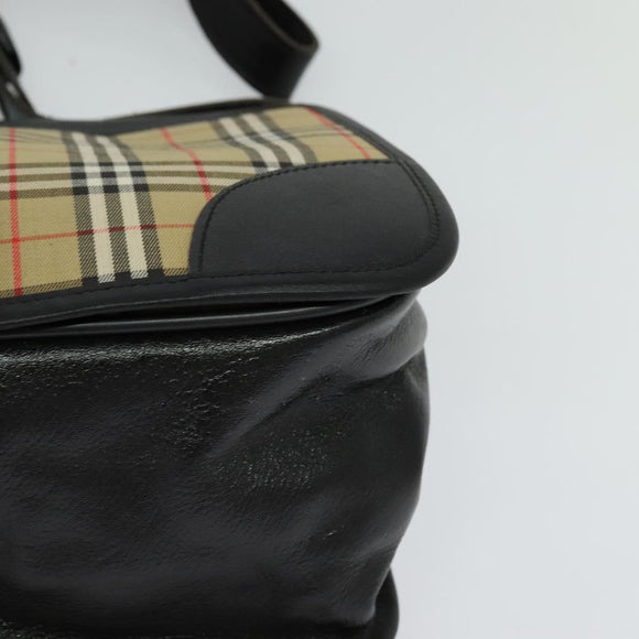 Burberrys Nova Check Shoulder Bag Canvas Beige Gold Auth MX256