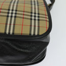 Burberrys Nova Check Shoulder Bag Canvas Beige Gold Auth MX256-16