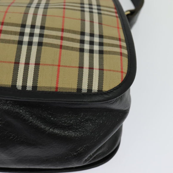 Burberrys Nova Check Shoulder Bag Canvas Beige Gold Auth MX256