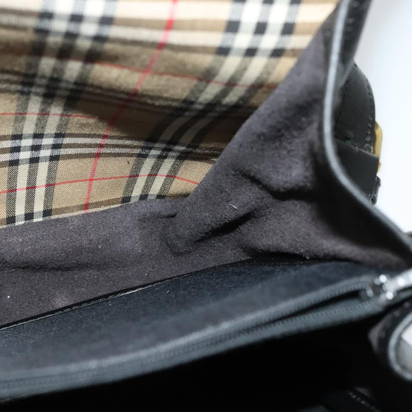 Burberrys Nova Check Shoulder Bag Canvas Beige Gold Auth MX256