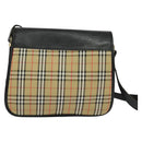 Burberrys Nova Check Shoulder Bag Canvas Beige Gold Auth MX256-2