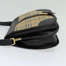 Burberrys Nova Check Shoulder Bag Canvas Beige Gold Auth MX256-3