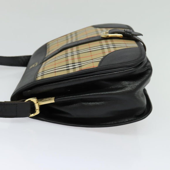 Burberrys Nova Check Shoulder Bag Canvas Beige Gold Auth MX256