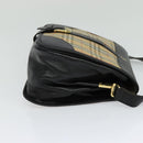 Burberrys Nova Check Shoulder Bag Canvas Beige Gold Auth MX256-4