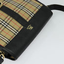 Burberrys Nova Check Shoulder Bag Canvas Beige Gold Auth MX256-6