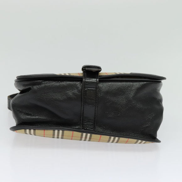 Burberrys Nova Check Shoulder Bag Canvas Beige Gold Auth MX256