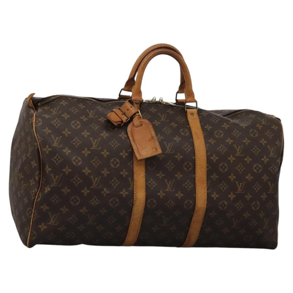 LOUIS VUITTON Monogram Keepall 55 Boston Bag M41424 LV Auth MX261