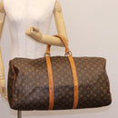 LOUIS VUITTON Monogram Keepall 55 Boston Bag M41424 LV Auth MX262-22