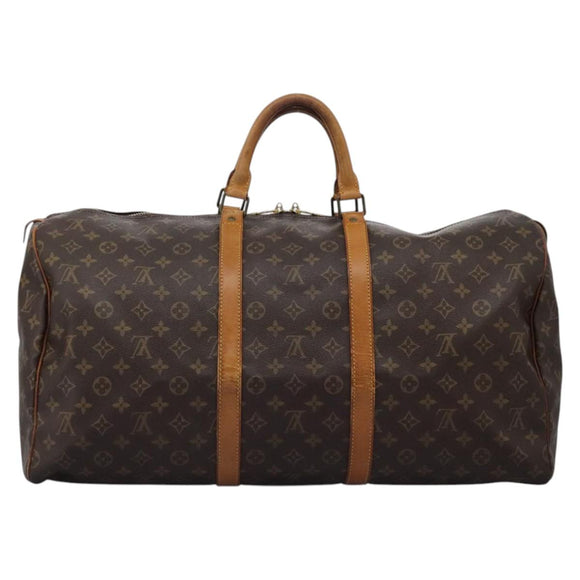 LOUIS VUITTON Monogram Keepall 55 Boston Bag M41424 LV Auth MX262