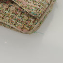CHANEL Chain Shoulder Bag tweed Pink CC Auth MX268-11